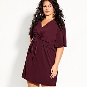City Chic Knot Front A-line Cocktail Dress Size 18 NWT